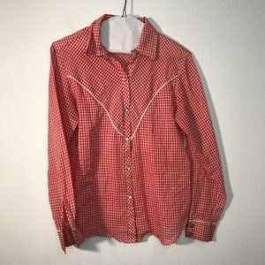 Unbranded Red Plaid Checkered Button Down Shirt S